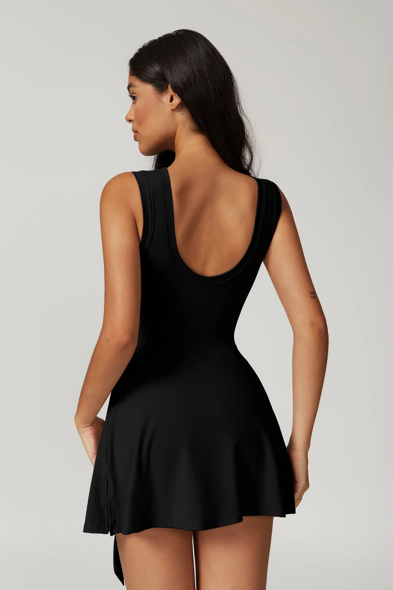 Side Tie Tennis Dress with Racerback Design - Artadvier