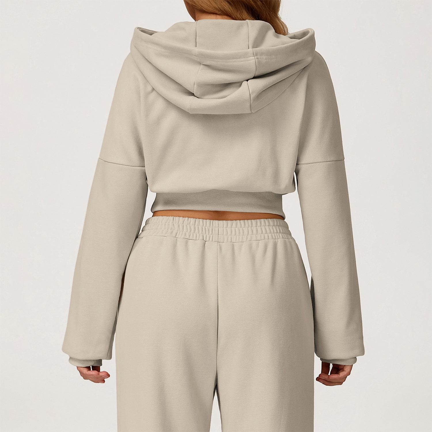 Long Sleeve Crop Sweatshirt Casual Hoodie - Artadvier