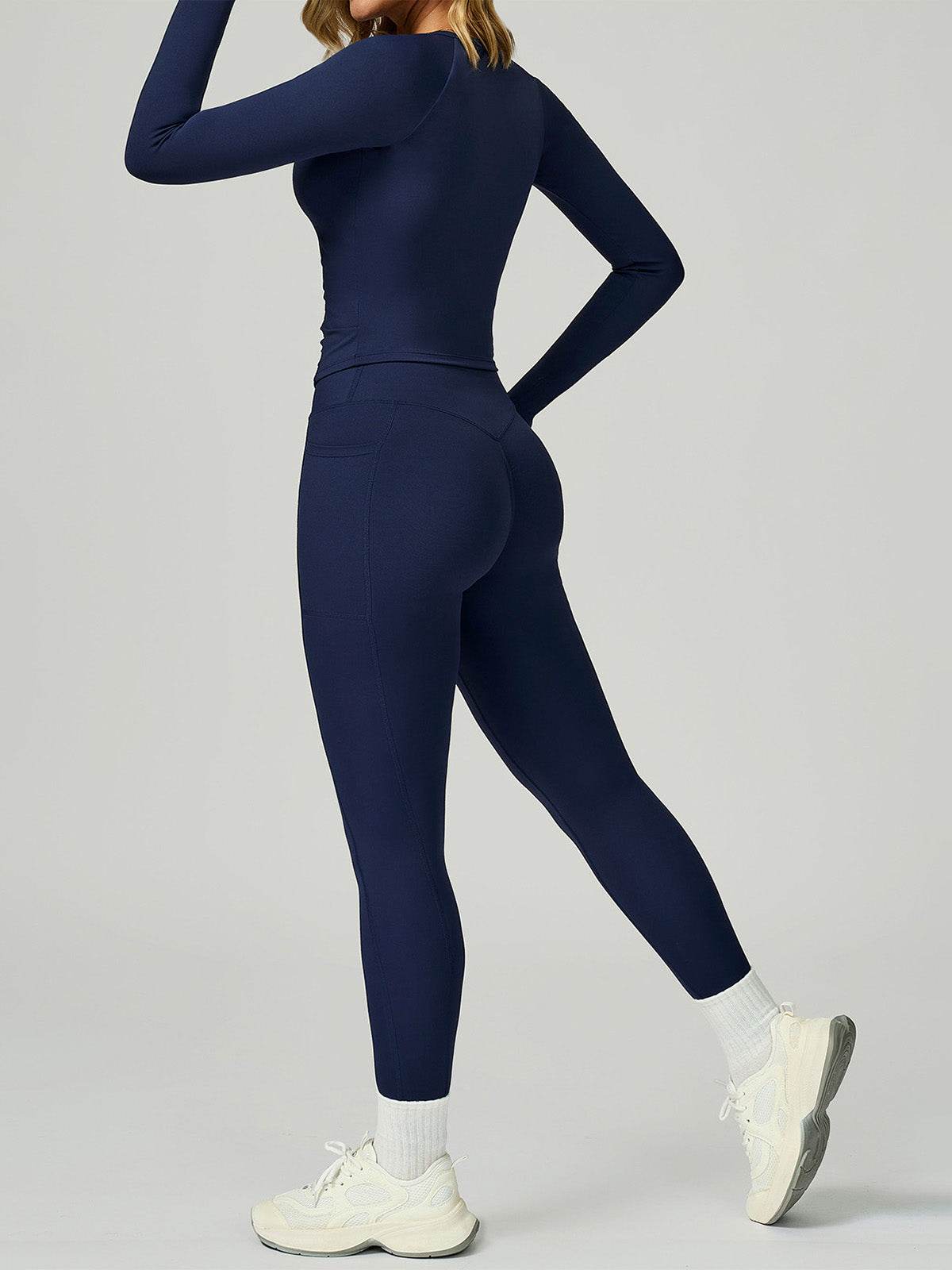 Sport Set with Long Sleeve Crew Neck T-Shirt and Legging - Artadvier