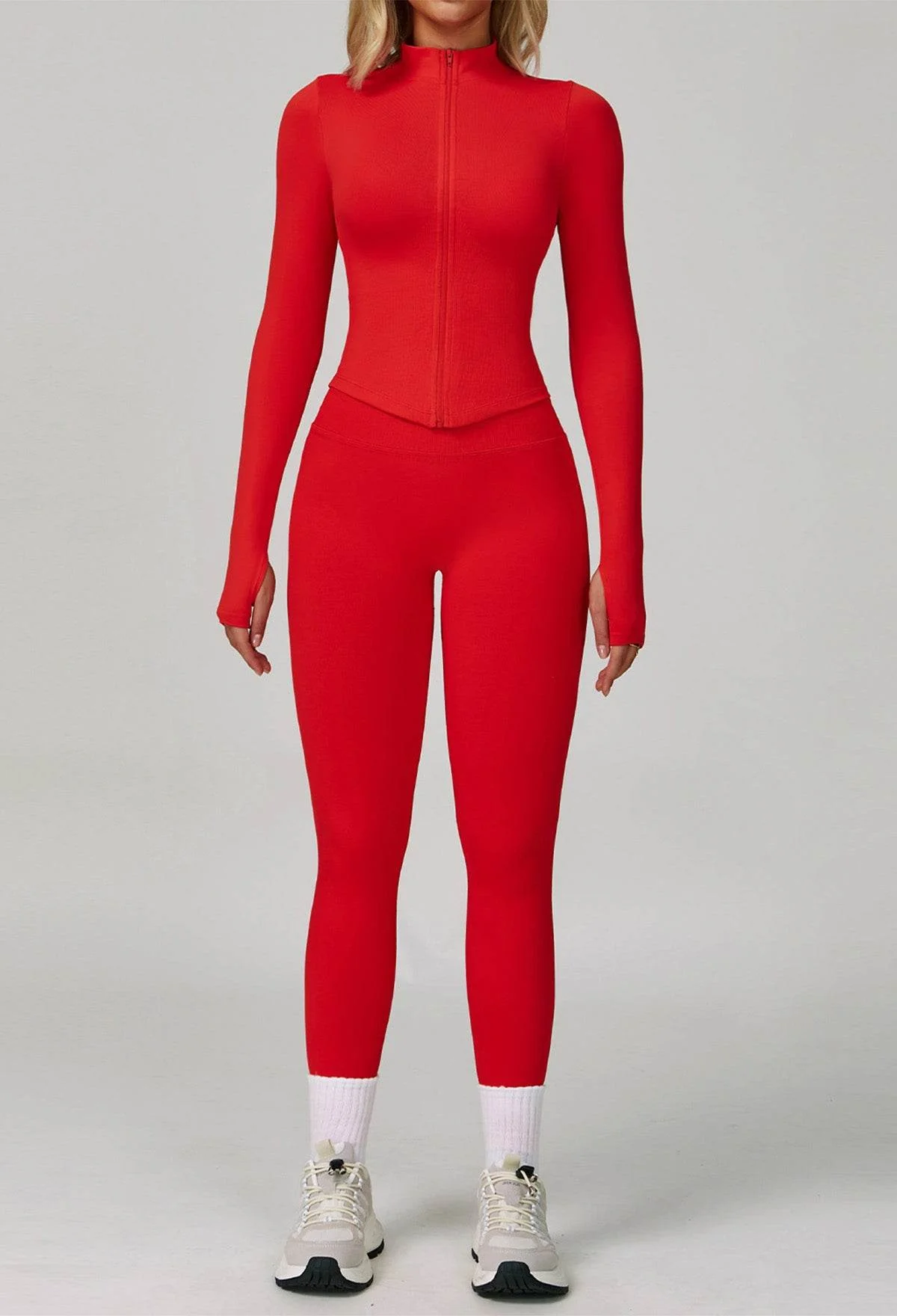 Activewear Set with Full Zip Jacket and Legging - Artadvier