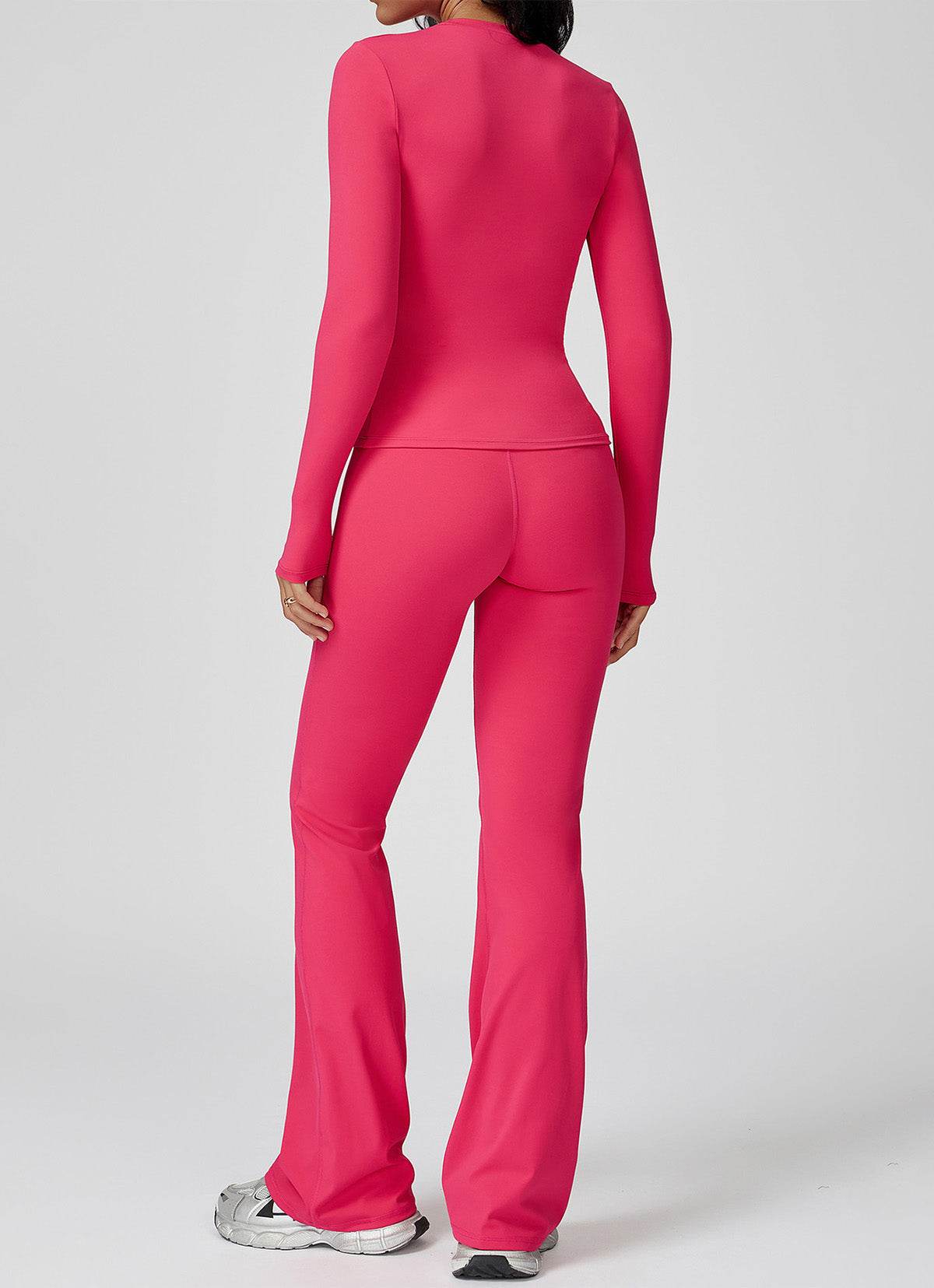 Sports Wear with Long Sleeve T-Shirt and Flared Leg Pants - Artadvier