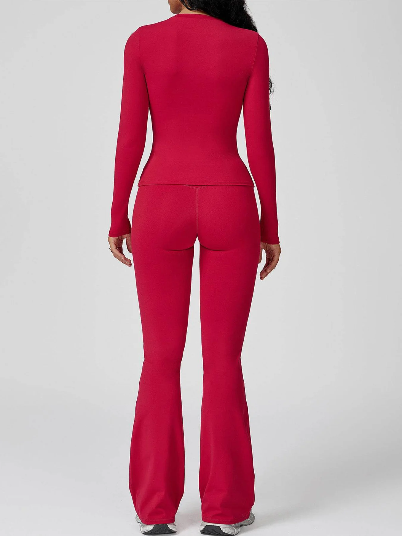Sports Wear with Long Sleeve T-Shirt and Flared Leg Pants - Artadvier