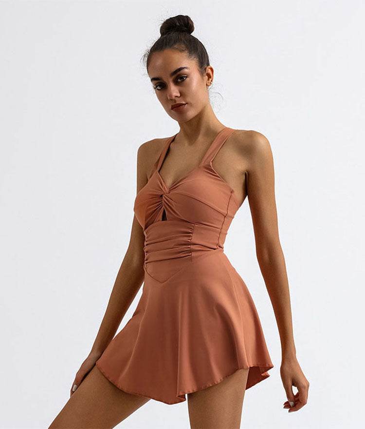 Cross Back Tennis Dress with Built Short - Artadvier