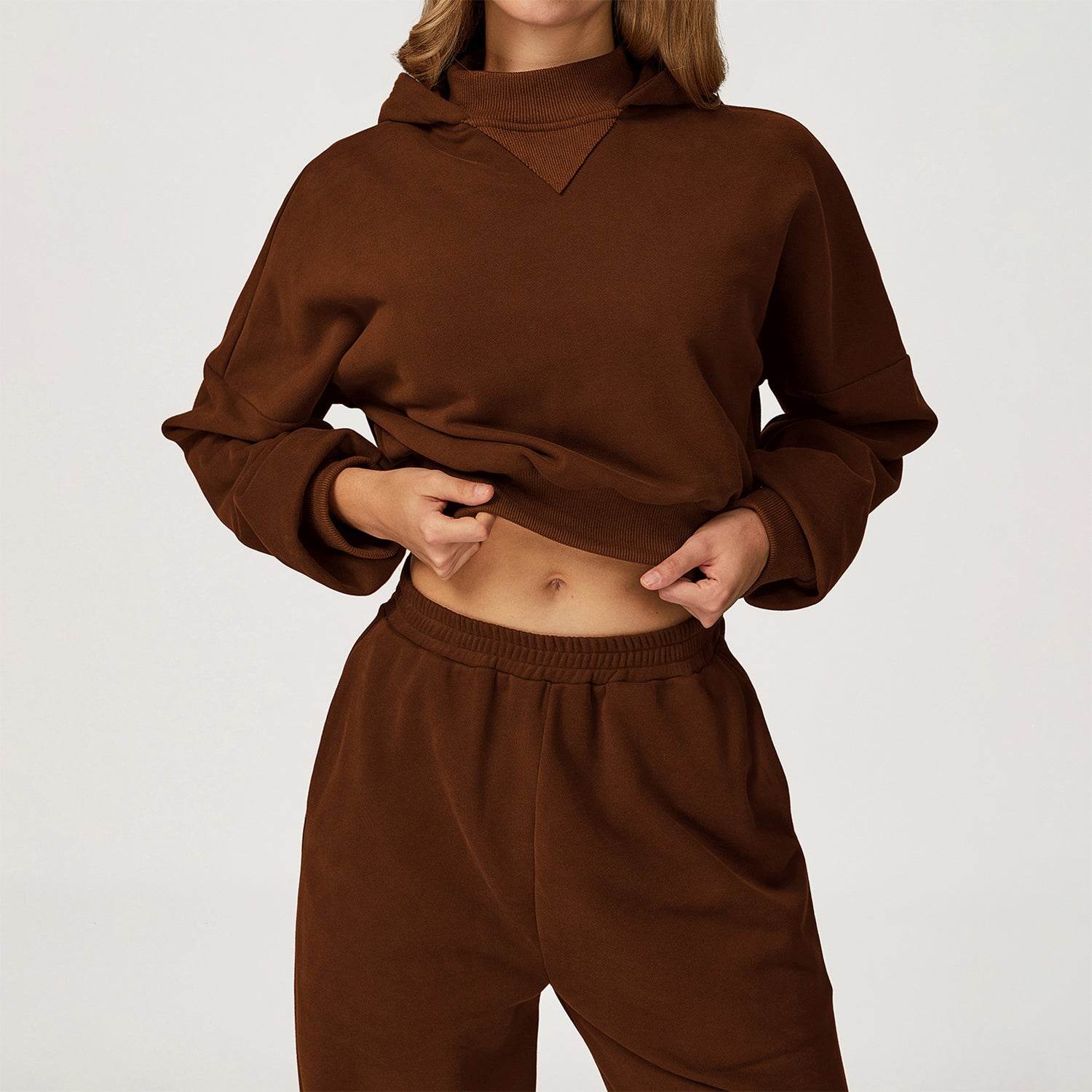 Long Sleeve Crop Sweatshirt Casual Hoodie - Artadvier