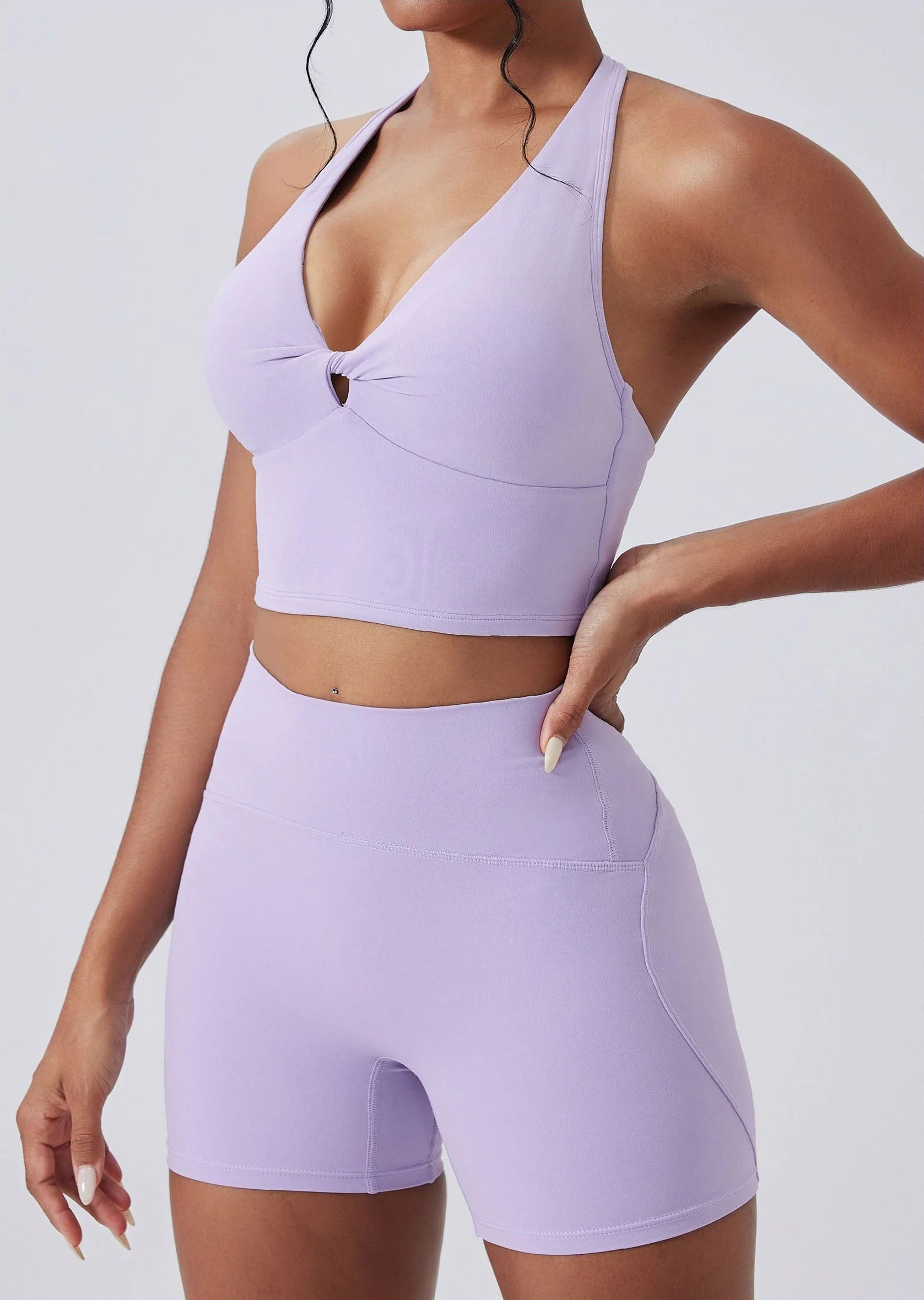 Twisted Cutout Athletic Crop Top with Breathable Design - Artadvier