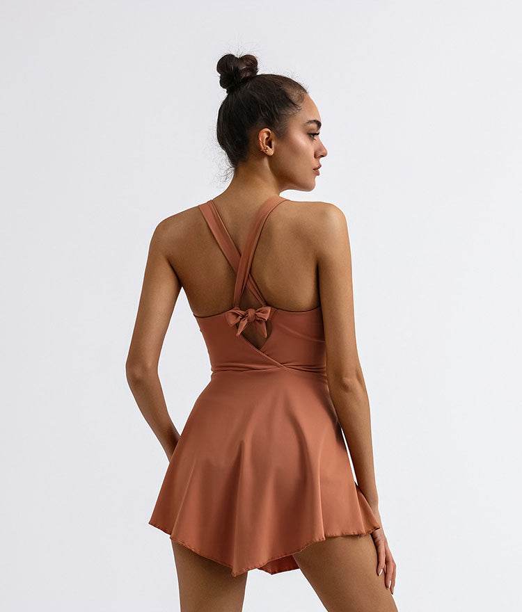 Cross Back Tennis Dress with Built Short - Artadvier