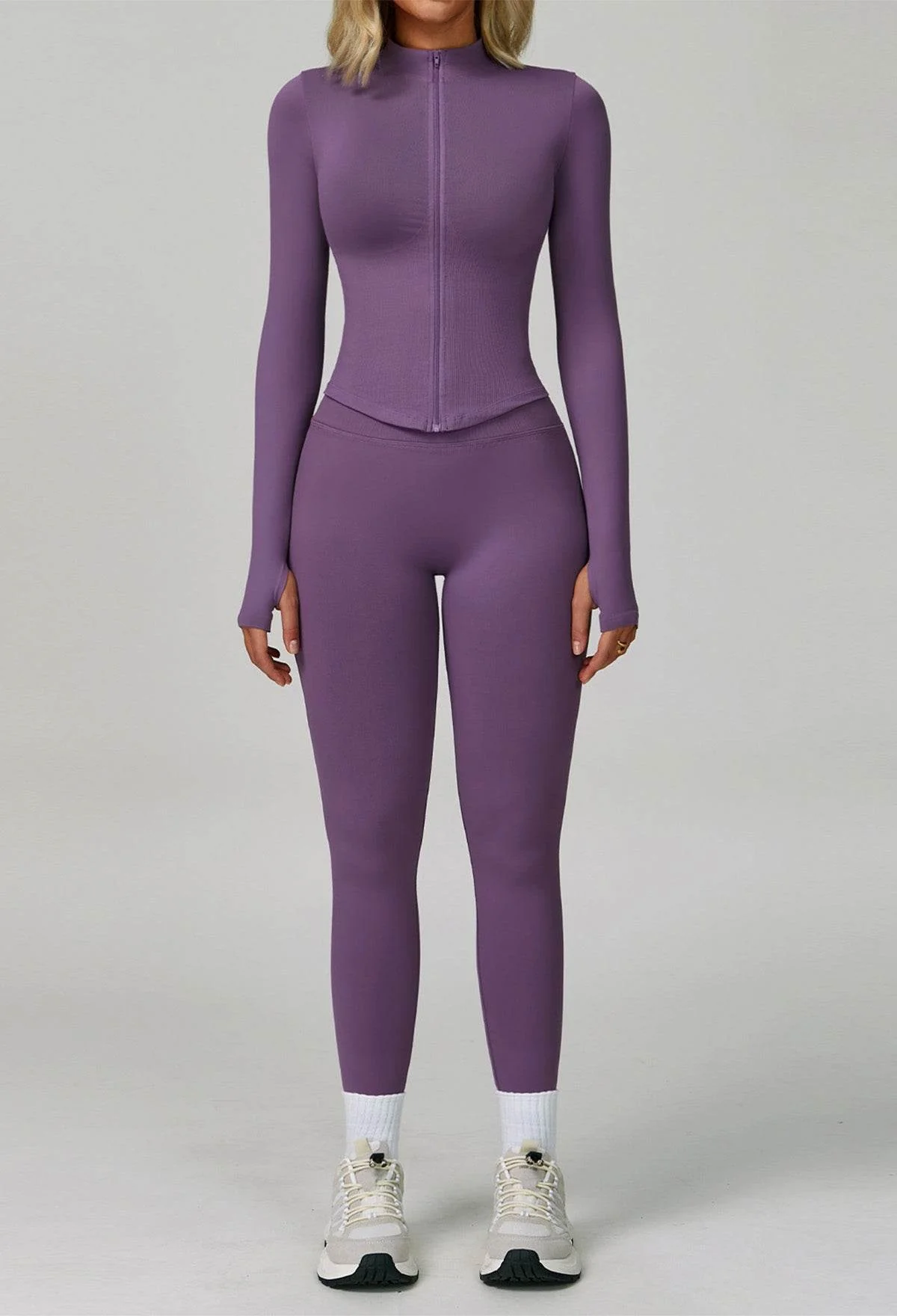 Activewear Set with Full Zip Jacket and Legging - Artadvier