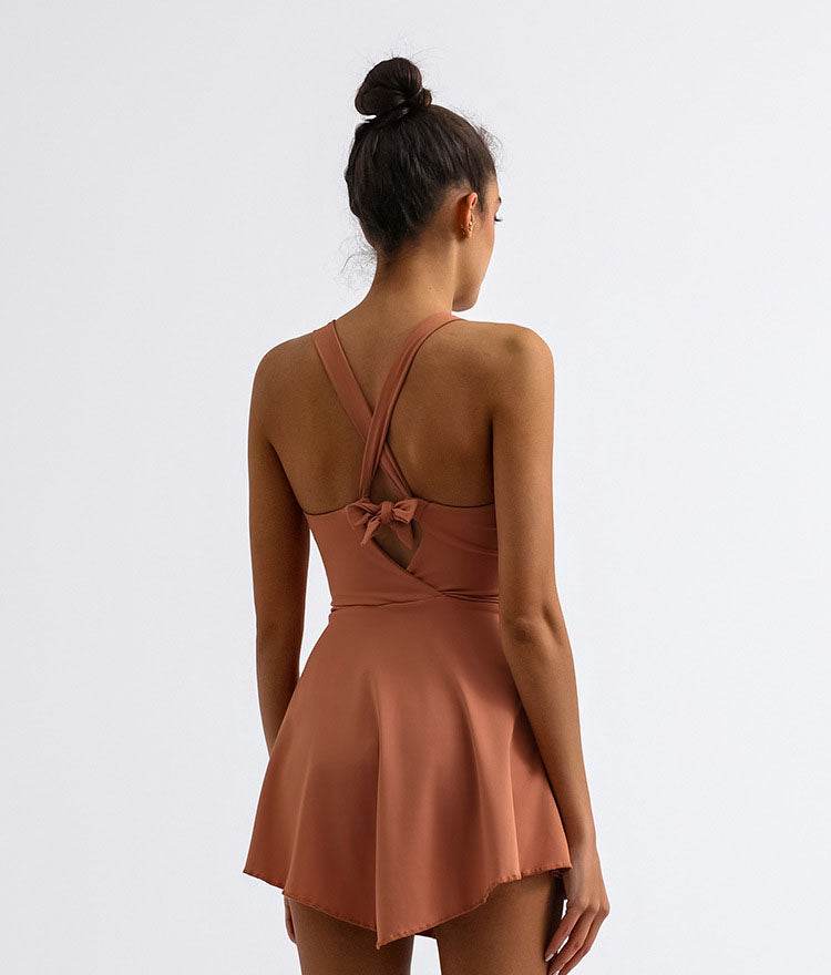 Cross Back Tennis Dress with Built Short - Artadvier