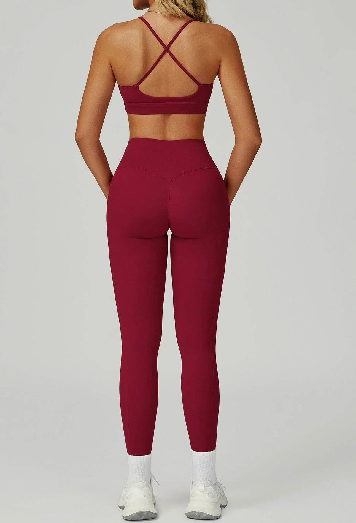 Activewear Set with Cross Back Bra and Legging - Artadvier