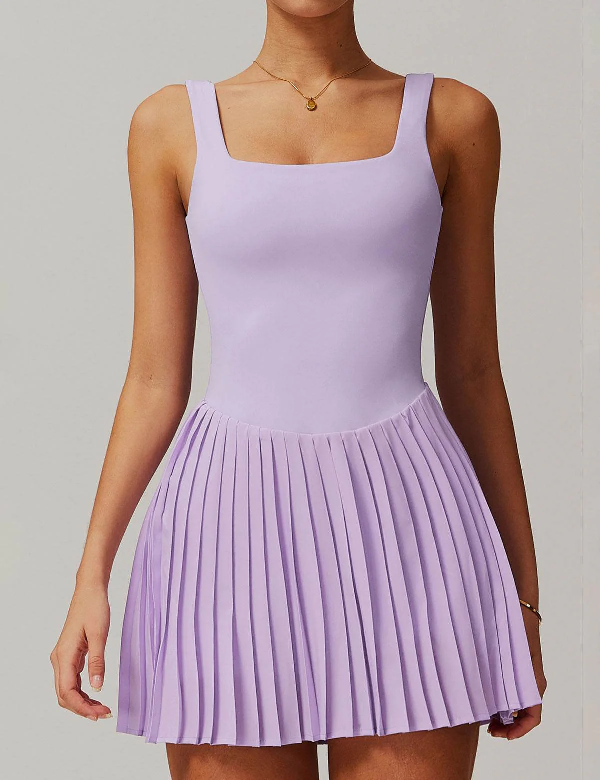 One Piece Tennis Dress with Shorts and Hidden Pockets - Artadvier